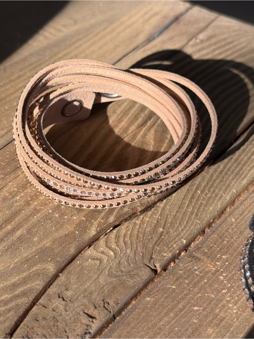 Gorgeous Swarovski suede nude Crystal Wrap Bracelet slake festival